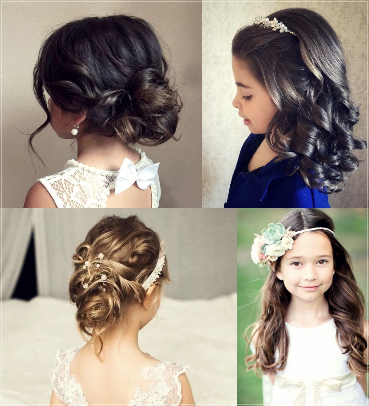 Girl hairstyles for party, ceremony or wedding